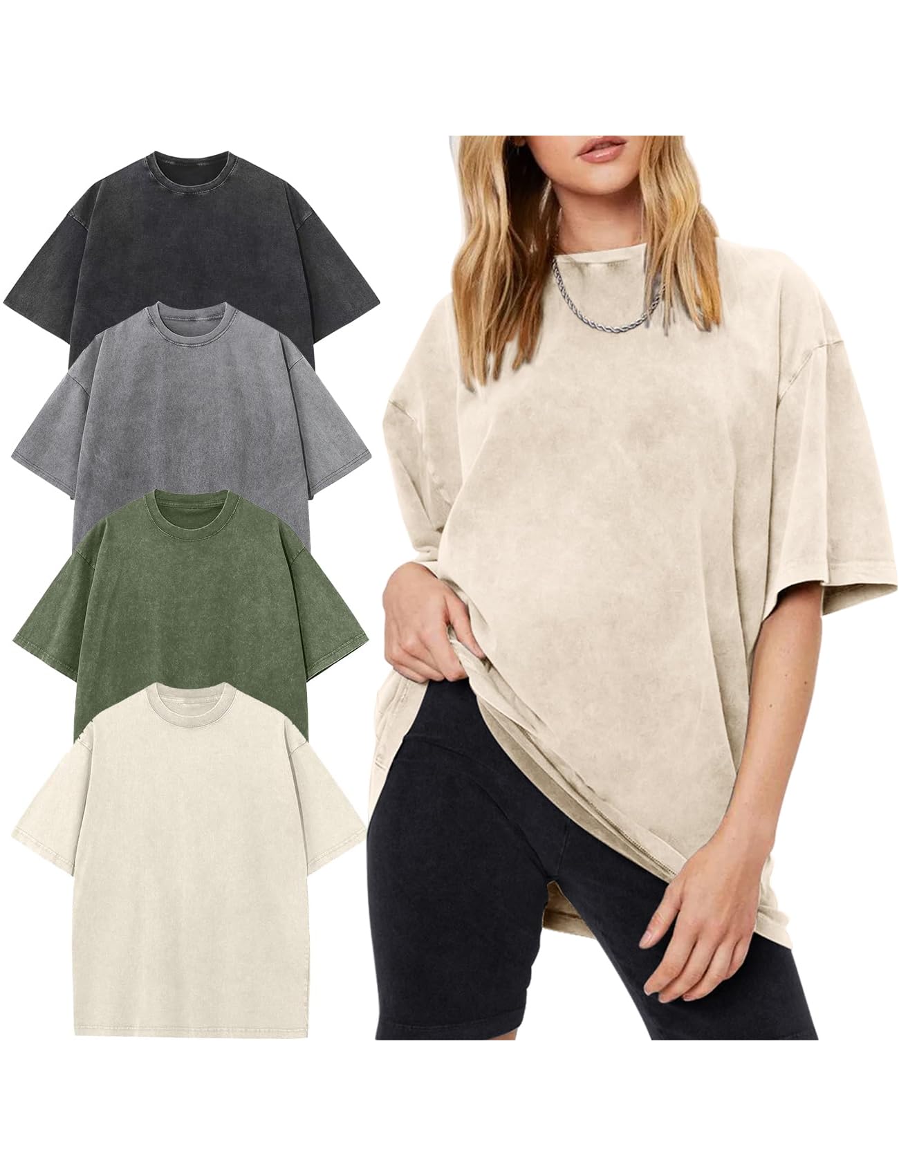 Yimoon 4 Pack Oversized Tees