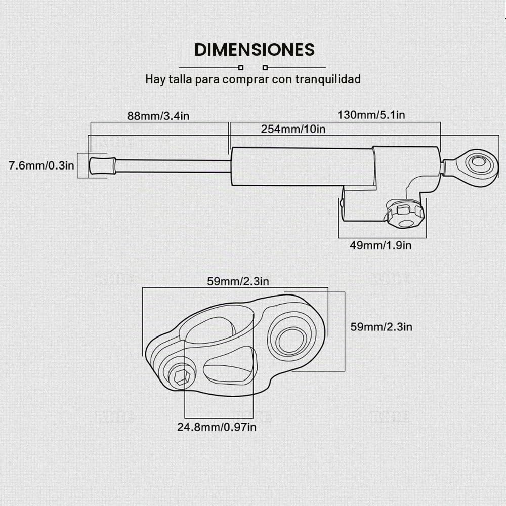 Amortiguador de dirección de motocicleta universal CNC para motocross de 600 cc