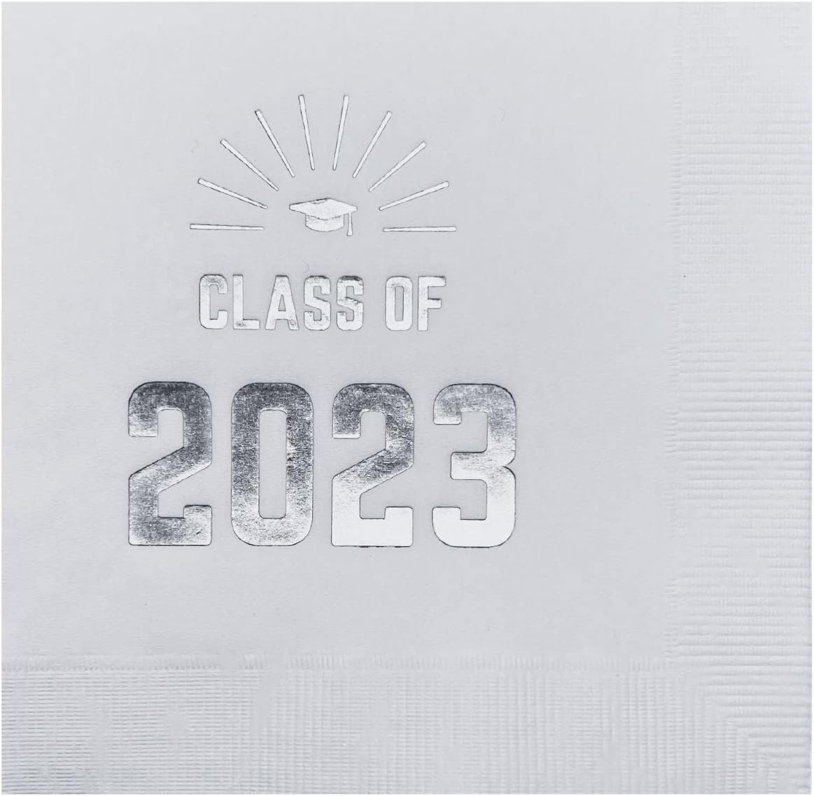 Paper Frenzy Graduation Party Napkins Class of 2023-25 pack, Silver