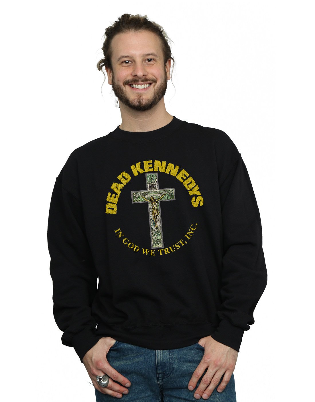 Absolute Cult Men's Black Dead Kennedys In God We Trust Sweatshirt X-Large