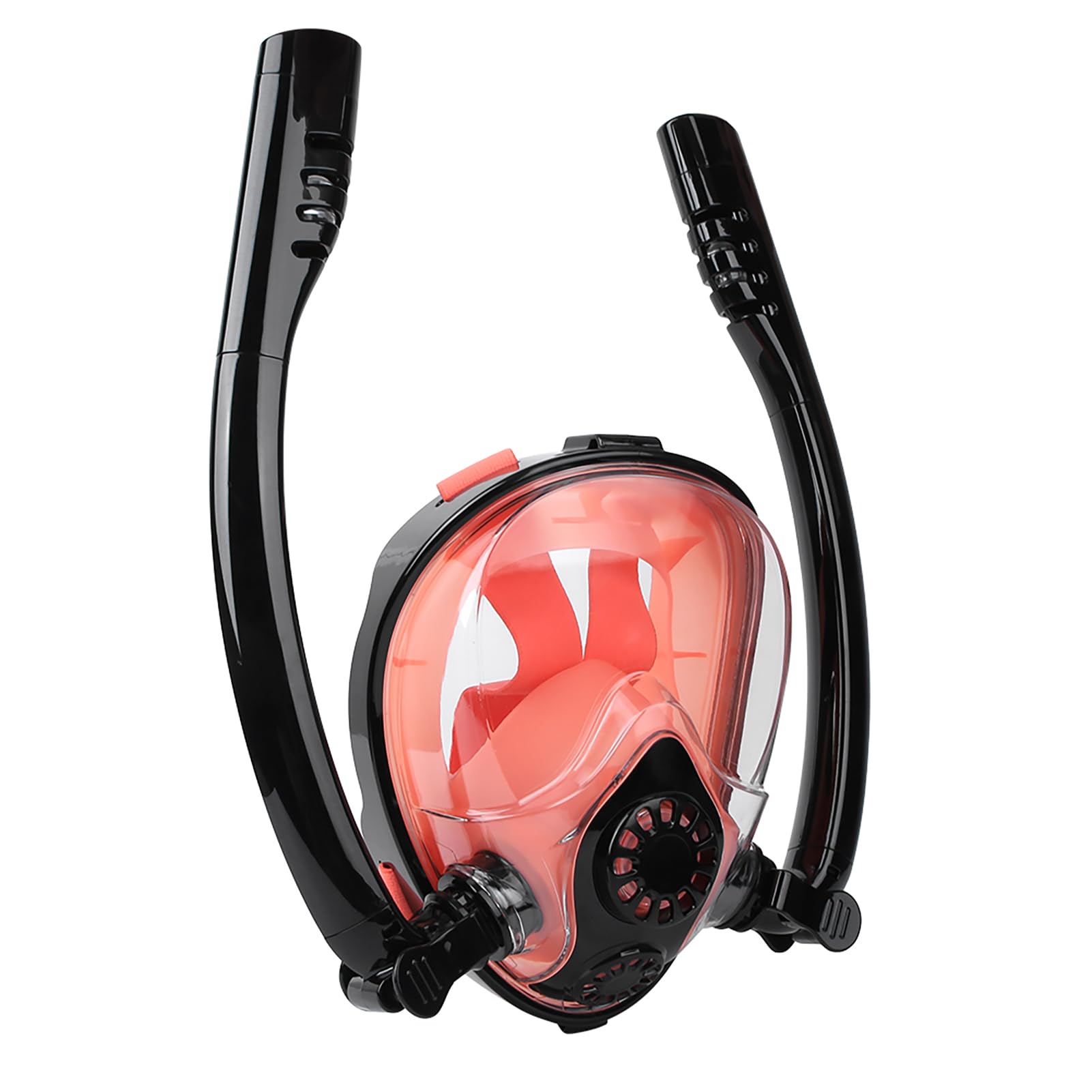 Máscara Facial de Buceo, máscara de Snorkel de Silicona, Protector Facial antivaho con Tubo de respiración para Snorkel, Negro Naranja