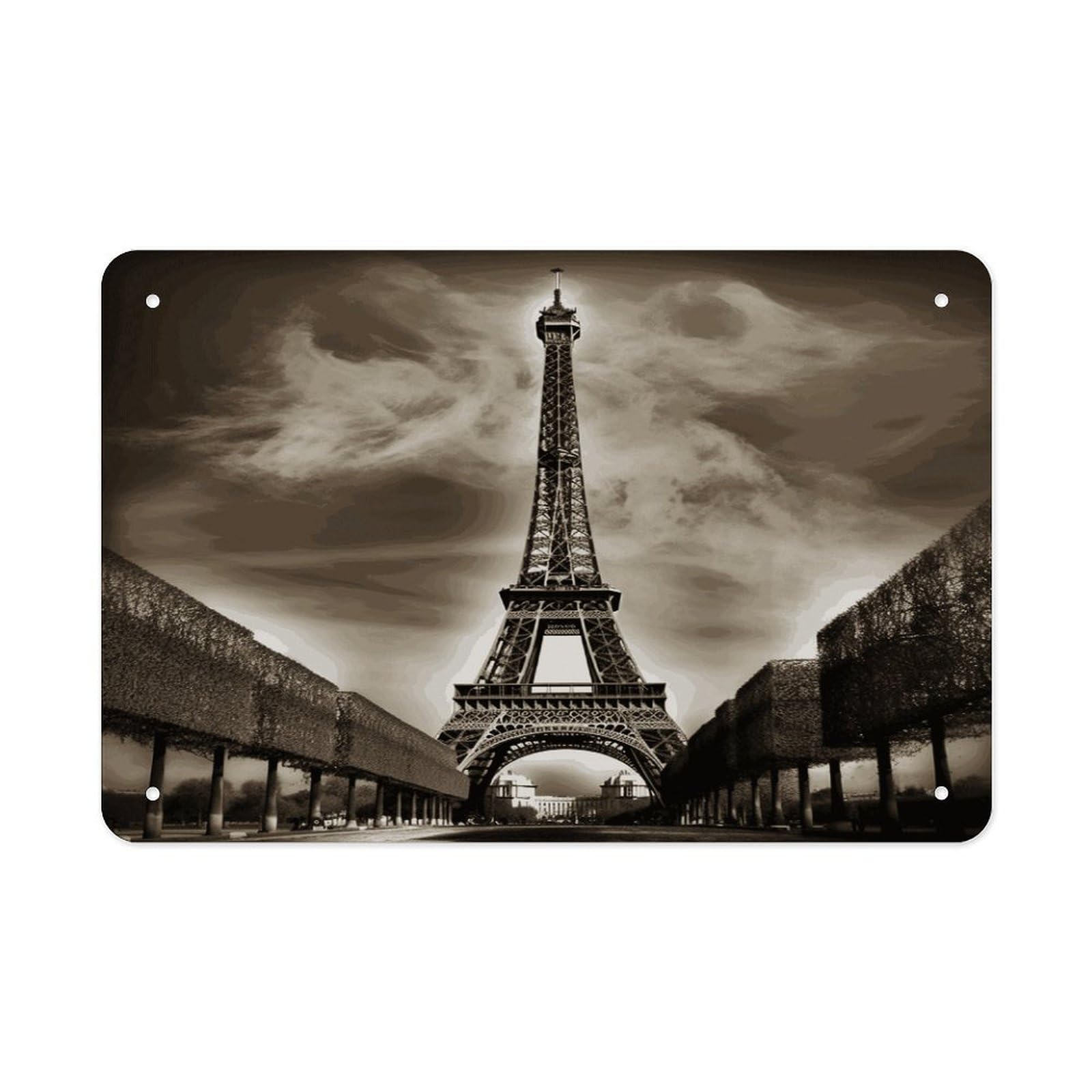 Fodpand Style Paris Eiffel Tower Wall Art Metal Signs Tin Sign