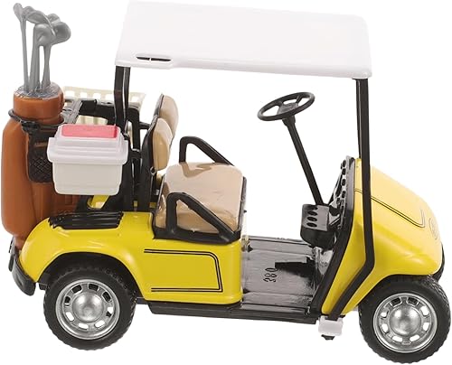 Kisangel Carrito de golf Modelo de carrito de golf de mesa Decoración Ojo Coordinación Vehículos Modelo Fundido a presión Juguetes Carrito de Golf