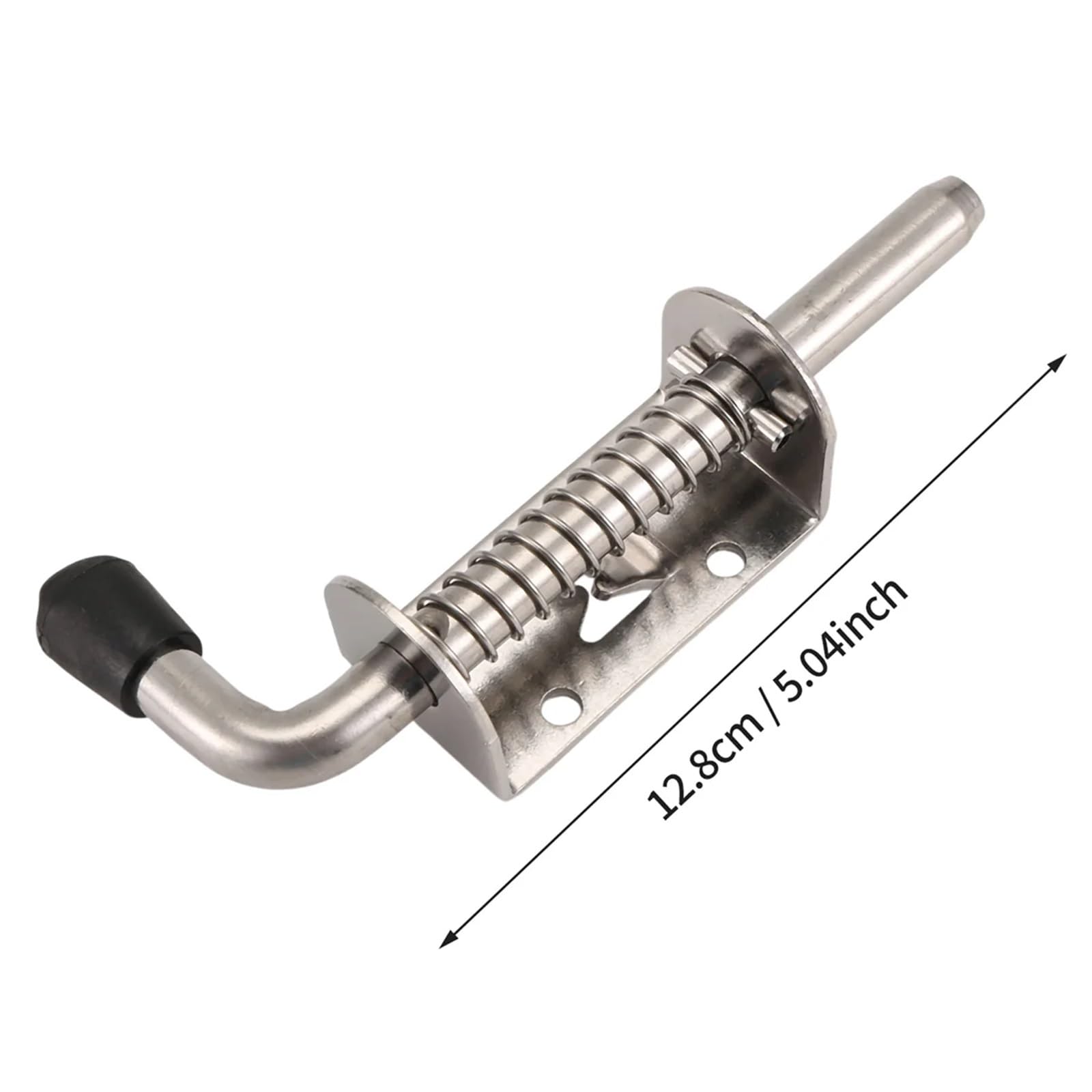 Pestillo con resorte, 10 piezas de acero inoxidable de 5 pulgadas con resorte, perno de barril de 2 mm de grosor, cepillado para puerta de patio, puerta de cobertizo