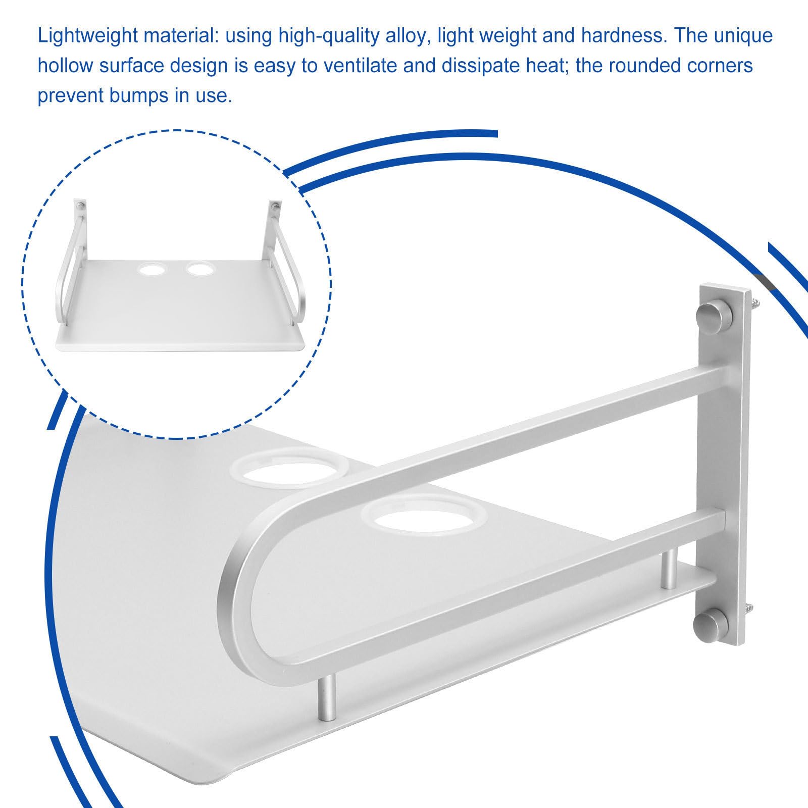 Soporte de Pared de Aluminio para Proyector y Router, Estante Flotante