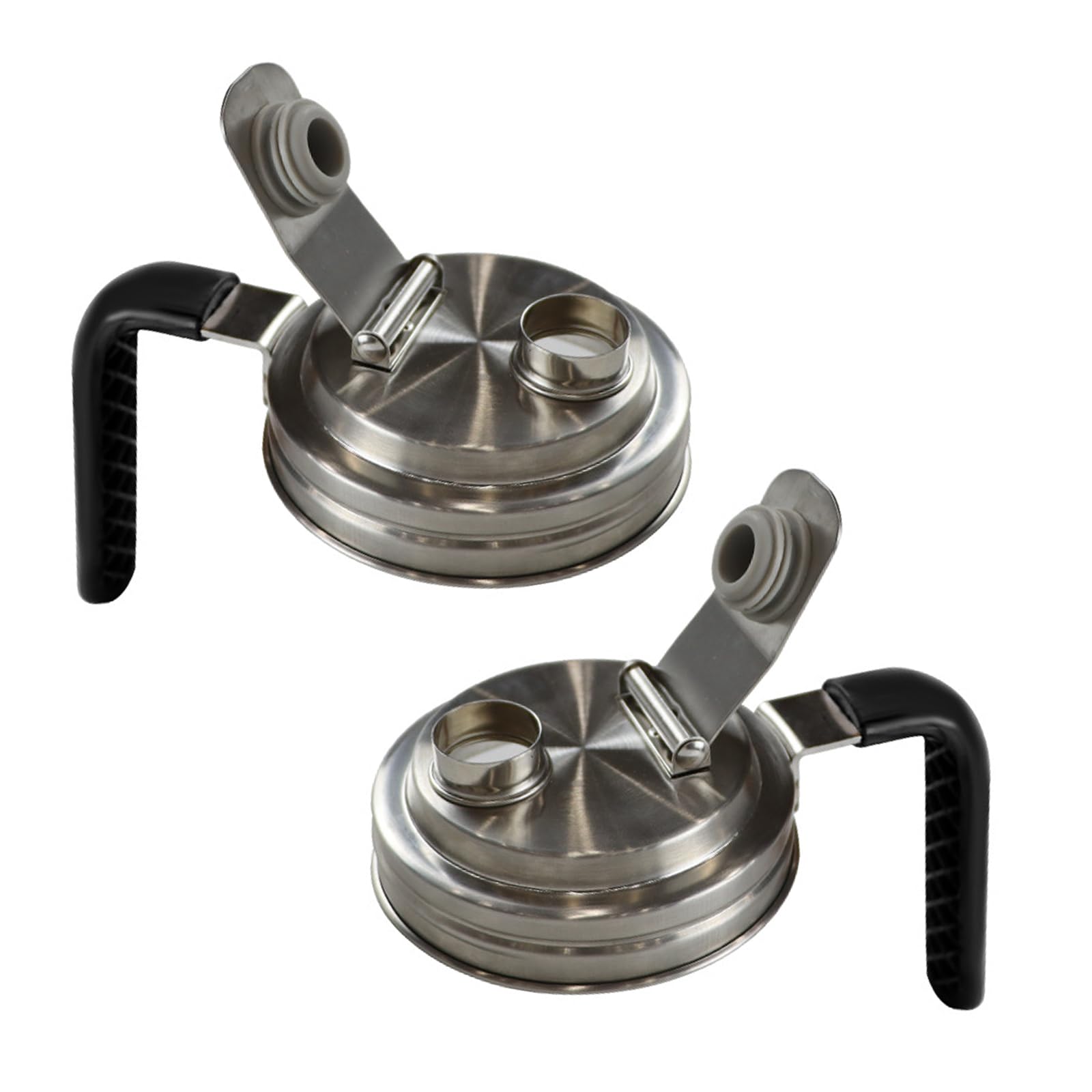 MALSSE Leakproof Stainless Steel Masons Jar Cover with Spout Pouring Lid for Cocktails & Beverages Dispensing Jar Spout Cover Kitchen Pouring Attachments Camping Drink Accessories