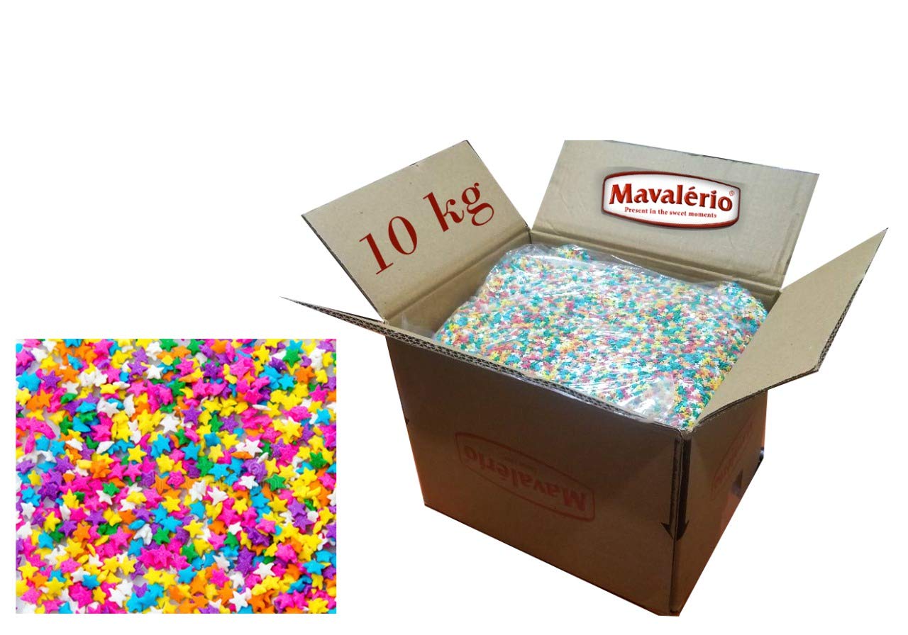 Mavalerio Mil Cores, Gluten Free, Star Shaped Sprinkles, Bakery Cake and Cupcake Decorating 10KG