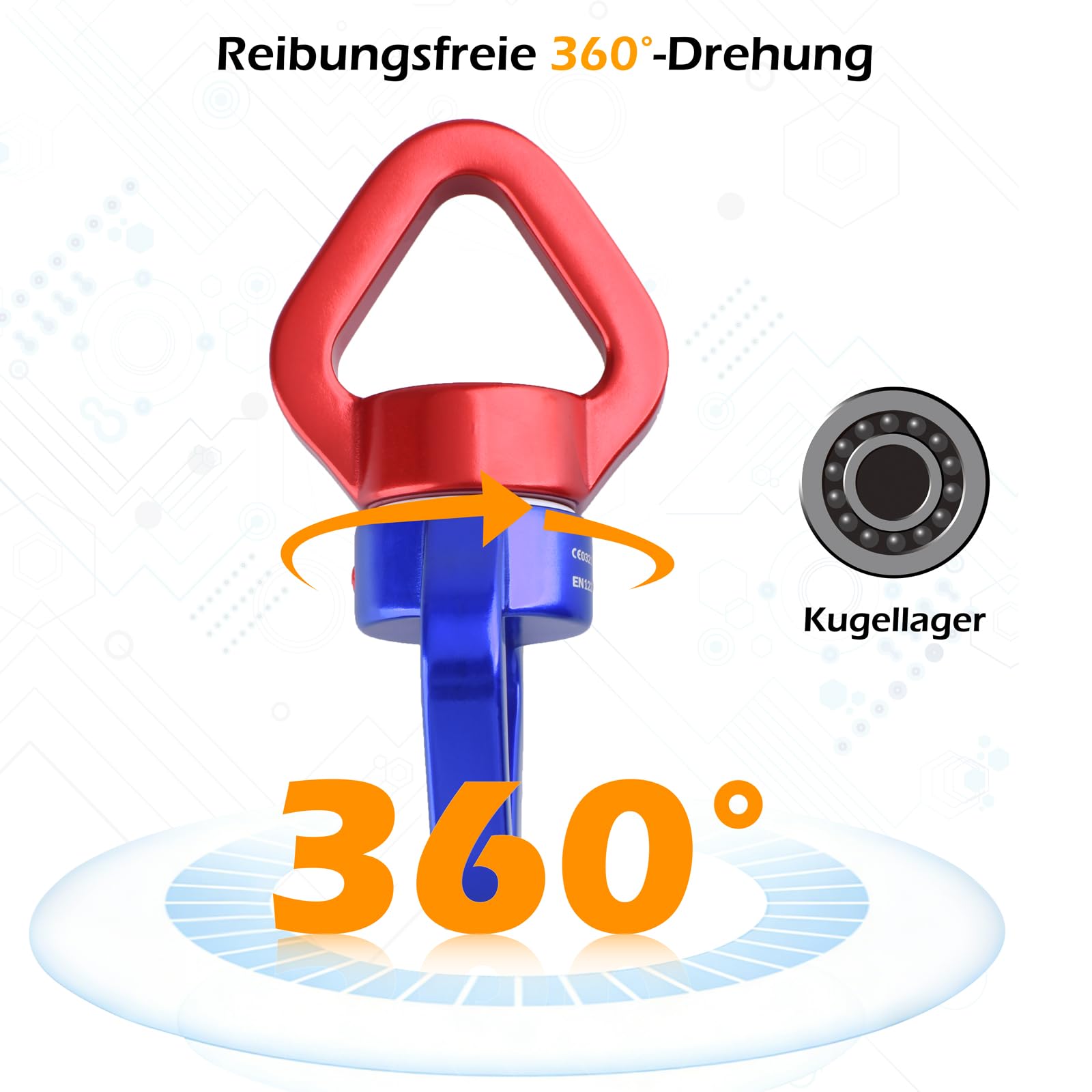 TRIWONDER 30kN 360 ° Rotator Swing Spinner Sicherheitsgerät, Rotationsgerät Karabiner für Klettern Hängematte