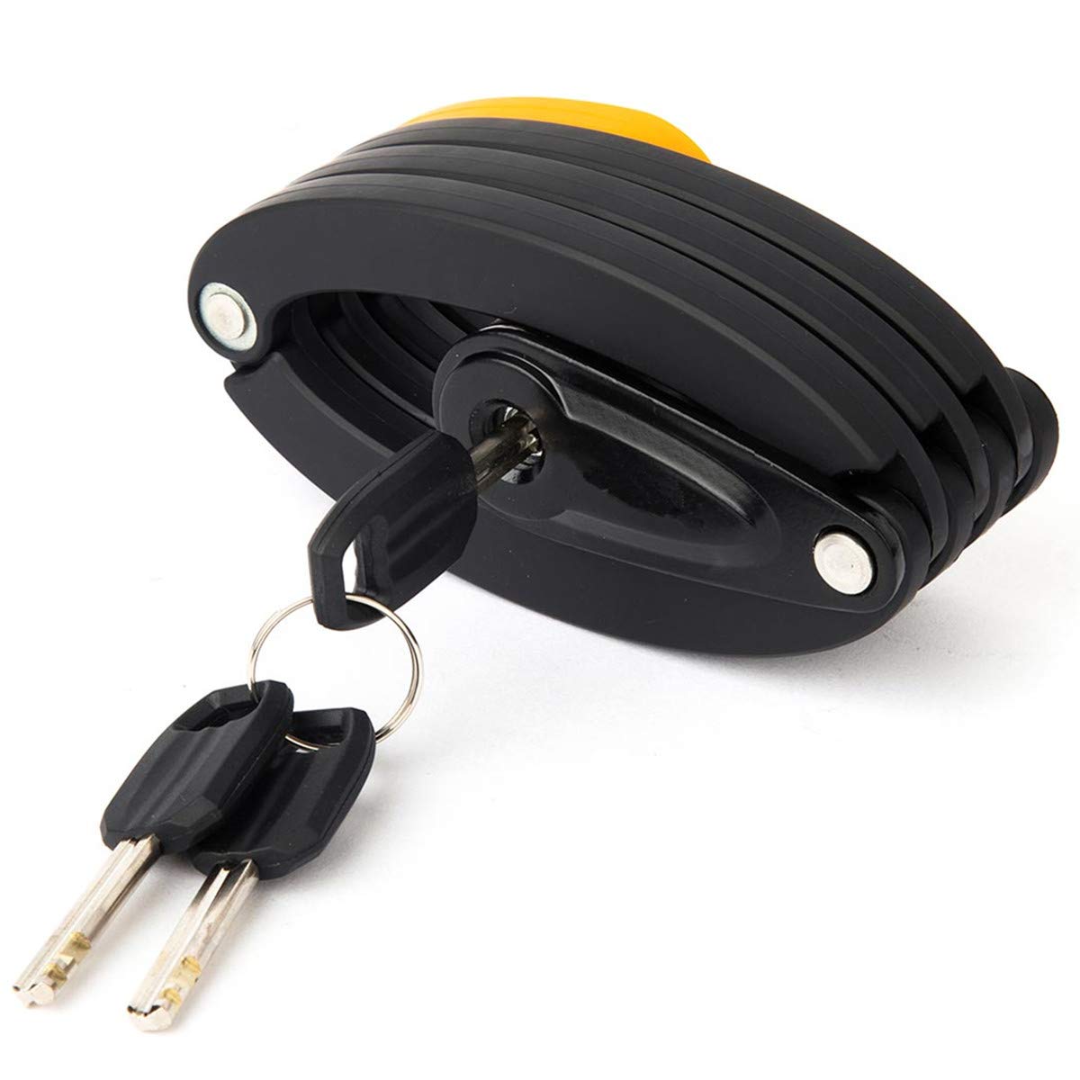 VEISON Heavy Duty Folding Bike Lock Anti Theft Compact Strong Security Bike Chain Lock with Steel Bars 850mm DC02