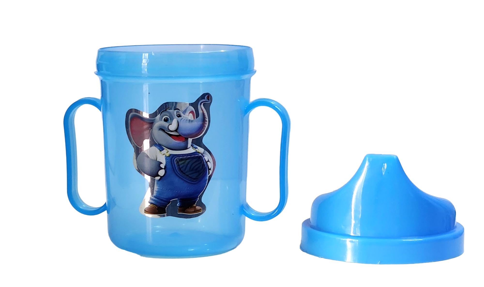 TopFinder® Infant/Toddler Sipper Cup 200ml with Protective Cover and Twin Handle - Anti-Spill, Soft Silicone, BPA Free, Bite Resistant (Design/Color May Vary As Per Stock)-image-14