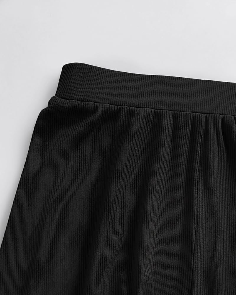 CHICME Women's 2 Piece Lounge Set U Neck Ribbed Knit Tank Top Pj Loungewear Casual Wide Leg Pants Comfy Matching Sets - Image 7