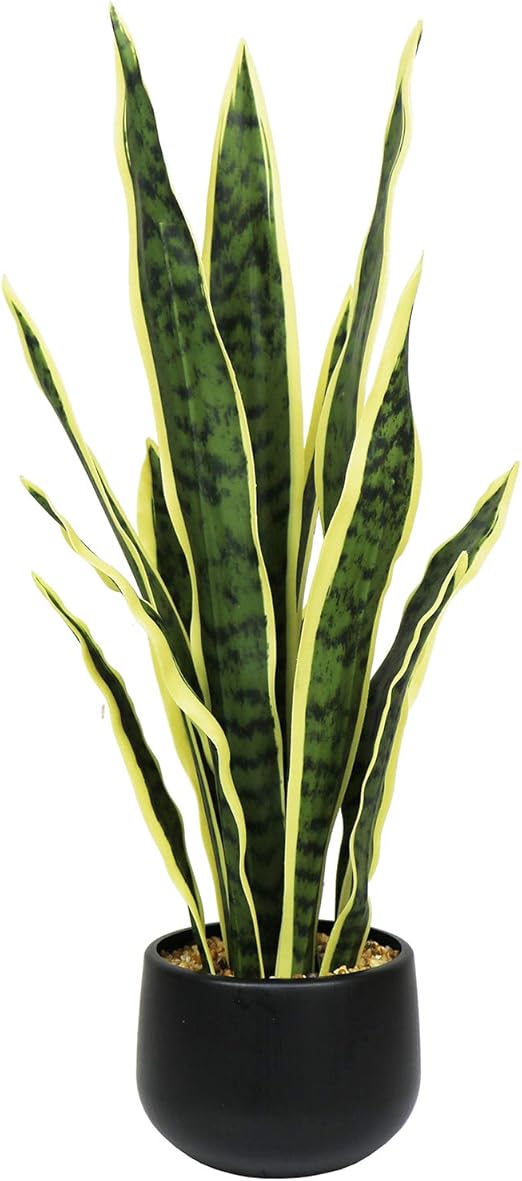 Ollain Artificial Snake Plant with Potted 23.6" Fake