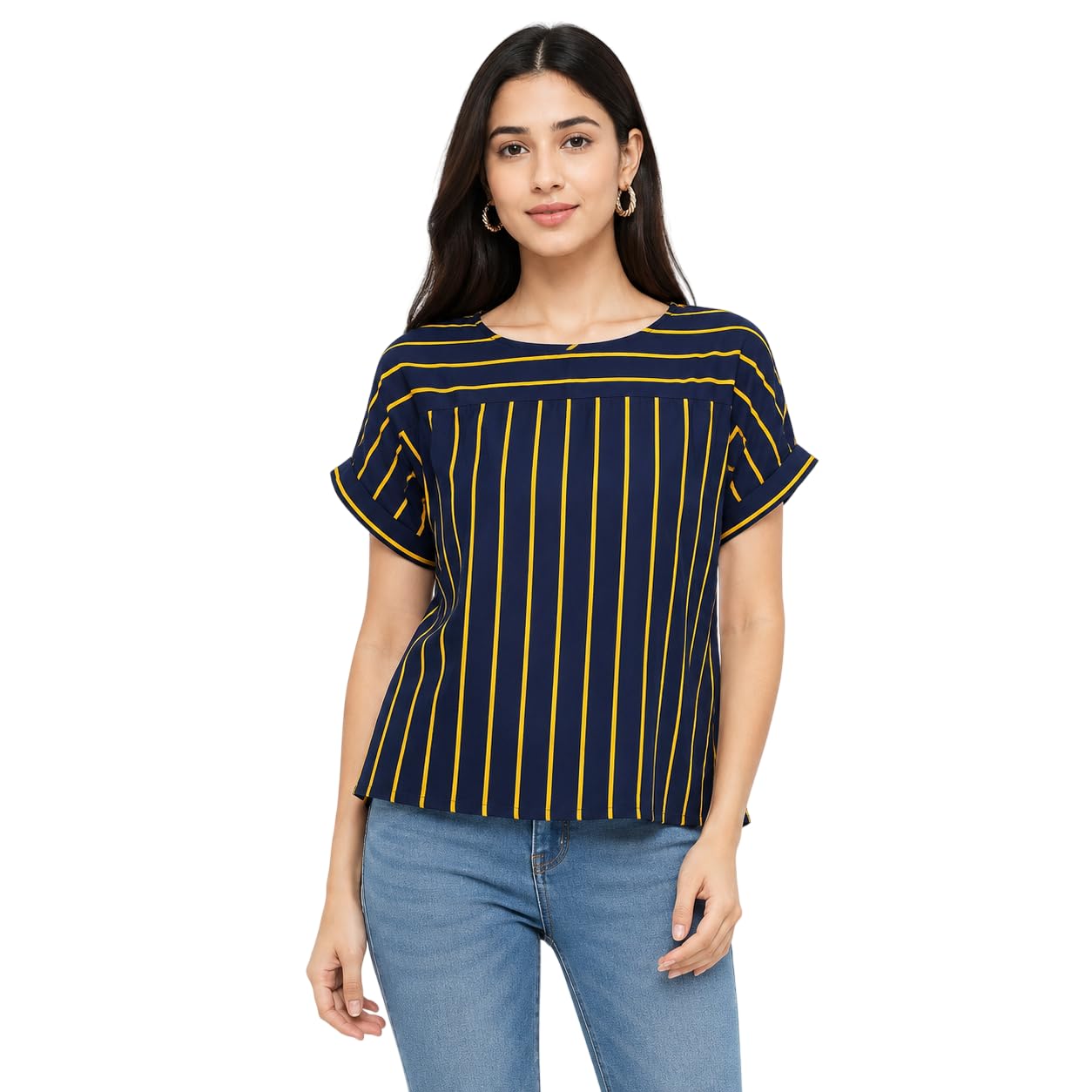 Women's Navy Blue Striped Top-picture-22