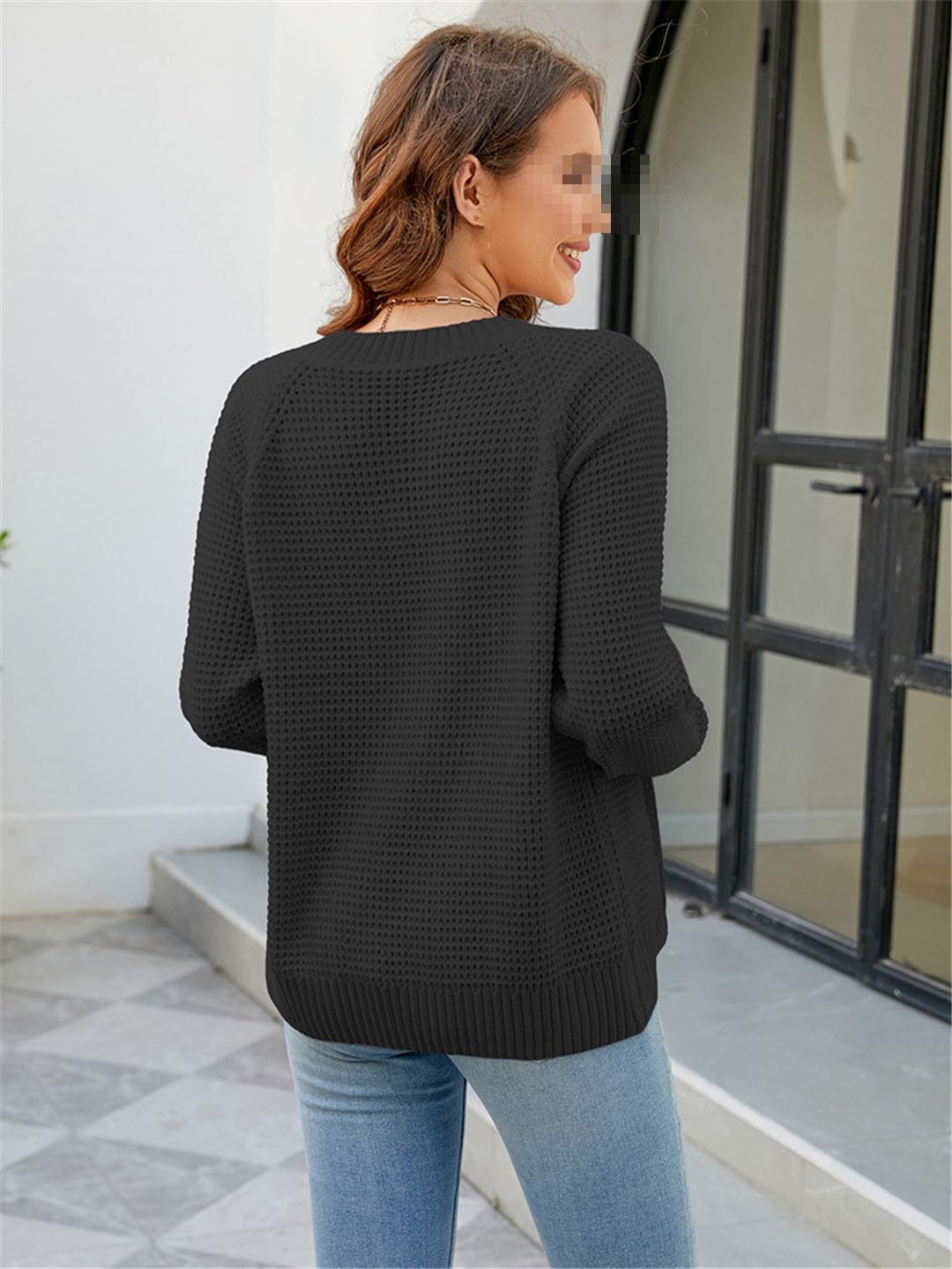 Vogrtcc Cardigan da Donna Maglione O-Collo Cerniera Giacca Casual Cardigan Larghi Maglieria