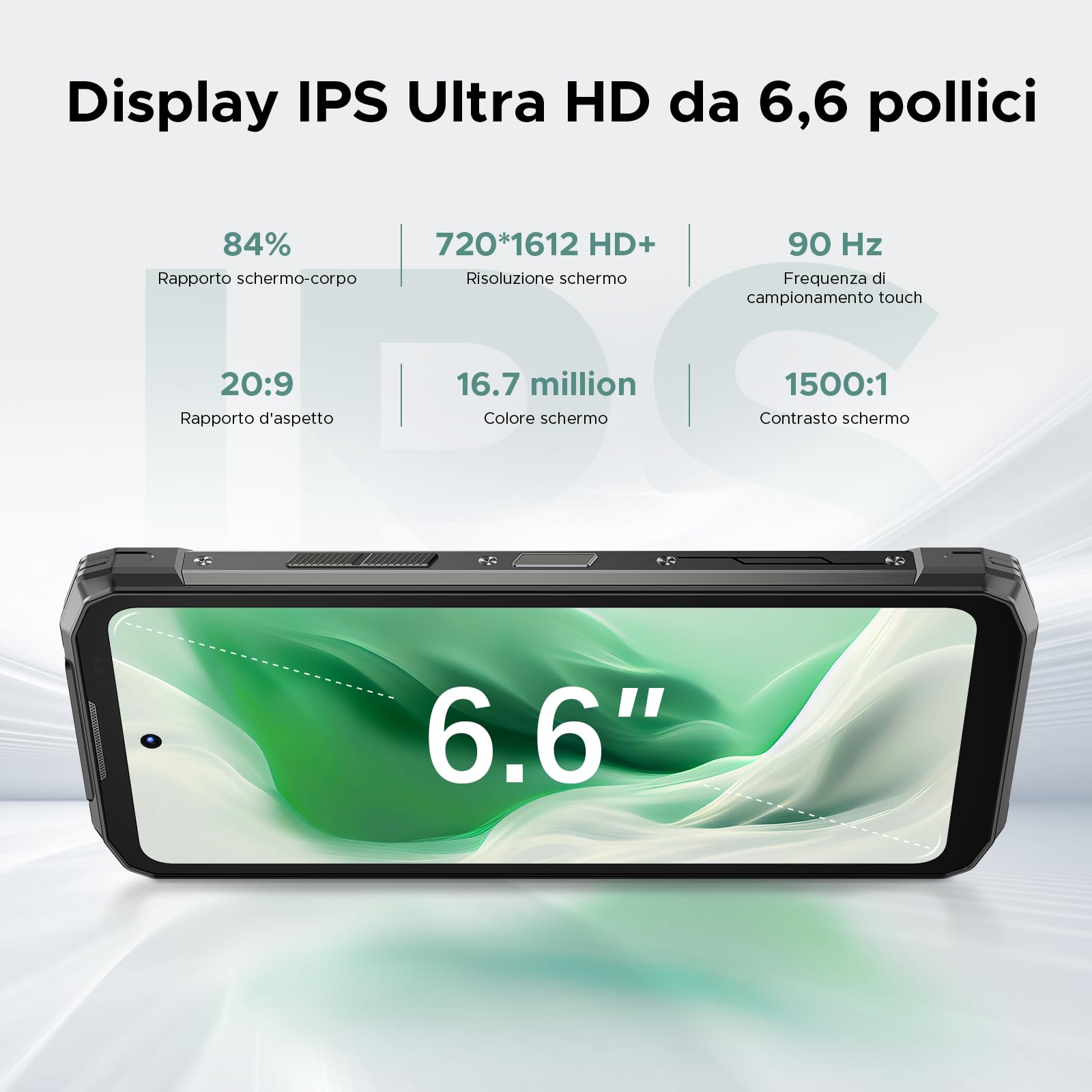 DOOGEE Fire 6 Power Rugged Smartphone, 20GB+256GB/TF 2TB Telefono Indistruttibile, 6.6" 15500mAh/33W Octa-Core Cellulare indistruttibile, OTG Ricarica inversa da 18W, 50MP/IP68/Dual SIM/NFC/Face ID