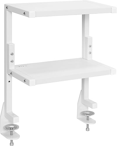 VIVO Estantería de 2 niveles para colocar encima o debajo del escritorio de 13 pulgadas para accesorios de mesa, dispositivos de juego y más,