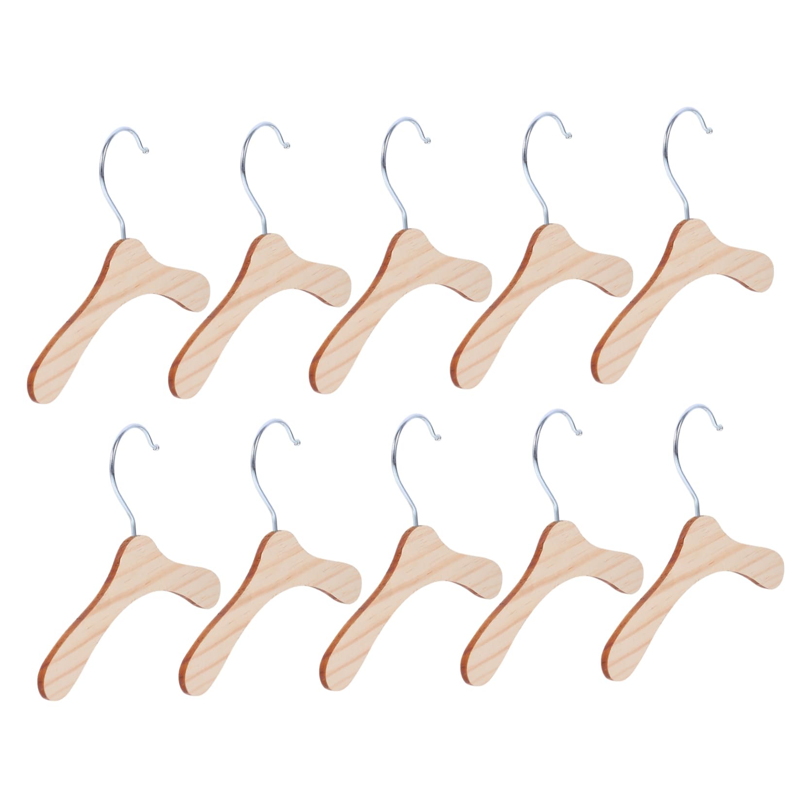 GRIRIW 10Pcs Wooden Pet Clothes Hangers Durable Dog Apparel Hanging Rack for Organizing Pet Clothing Wood Color Pet Supplies Present for Dog Owners