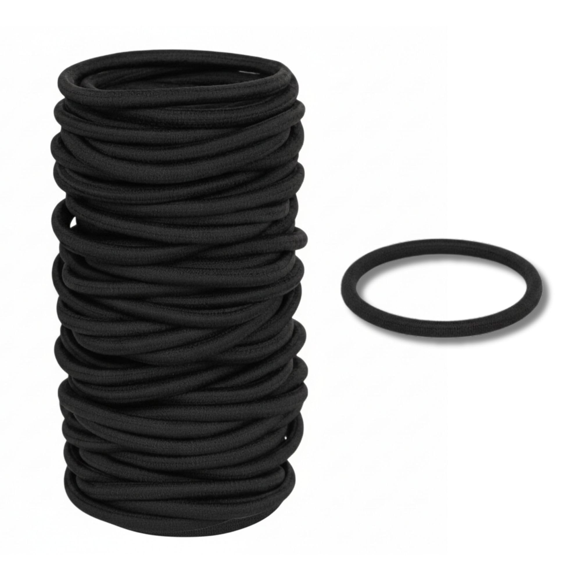 Black Hair Bands for Women & Girls | 24 Pcs Elastic Hair Ties | Durable & Stretchable Ponytail Holders | No Damage, Non-Slip Rubber Bands for All Hair Types-image-29