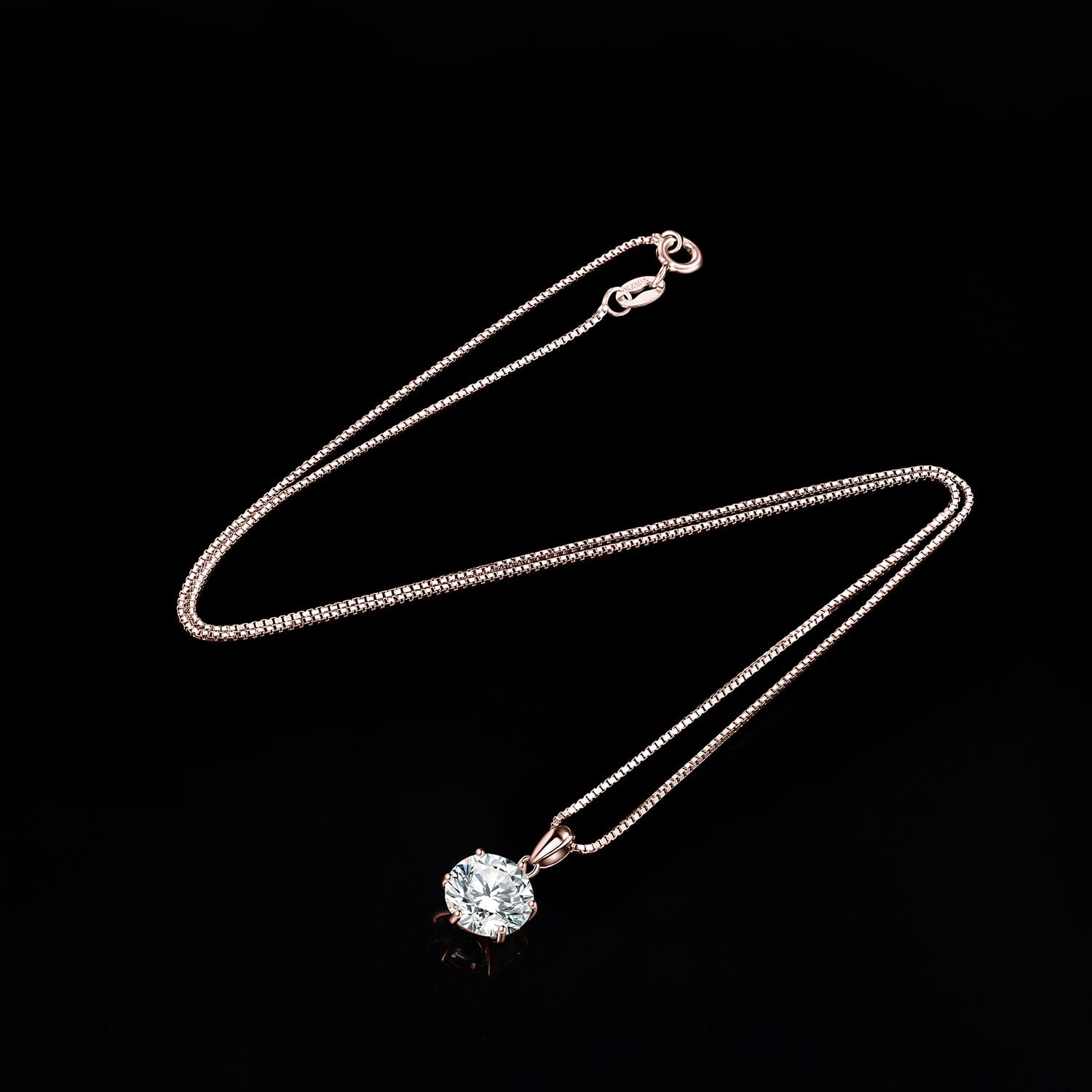 JewelryPalace 0.5-3ct Collana Solitario Donna Argento 925 con Creato Moissanite, Collana Ciondolo Pietra a Taglio Rotondo con Catena Veneziana Maglia 45cm, Collane Pendenti Tre Ori Set Gioielli Donna
