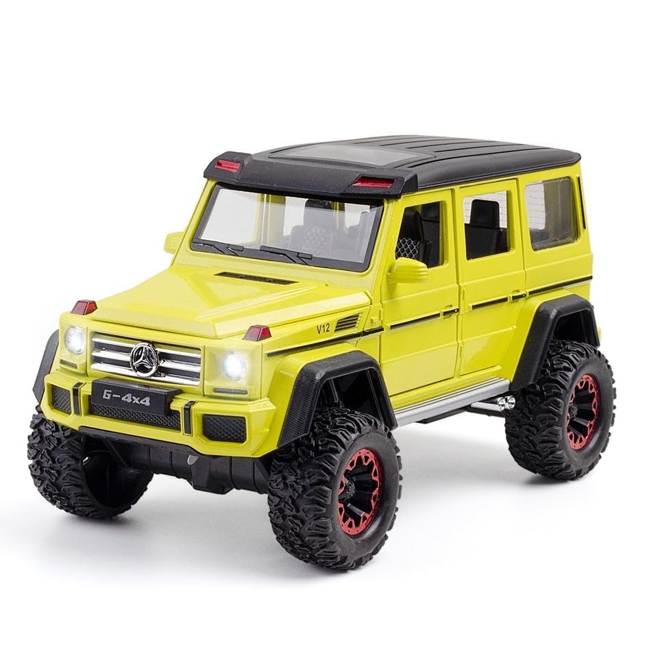 Image of Exclusive Alloy Metal Car 1:24 AMG G500 Diecast Metal Pullback Toy car with Openable Doors, Light Music Boys Gifts Toys for Kids [Green-Color As Per Stock]