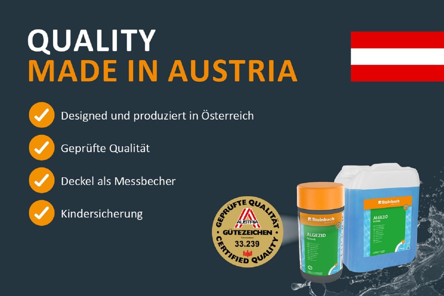 Graphic stating 'Quality Made in Austria'