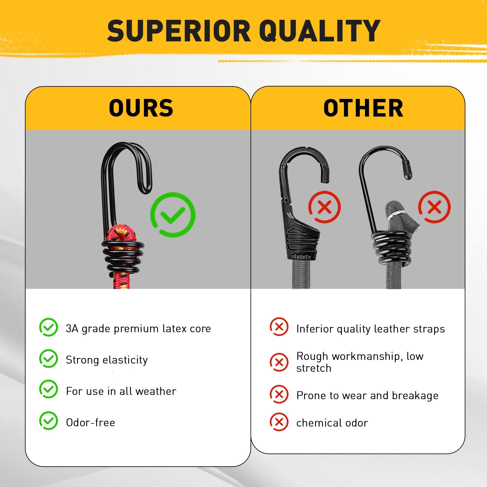 Lot De 6 Tendeurs En Caoutchouc Avec Mousqueton - 45 Cm