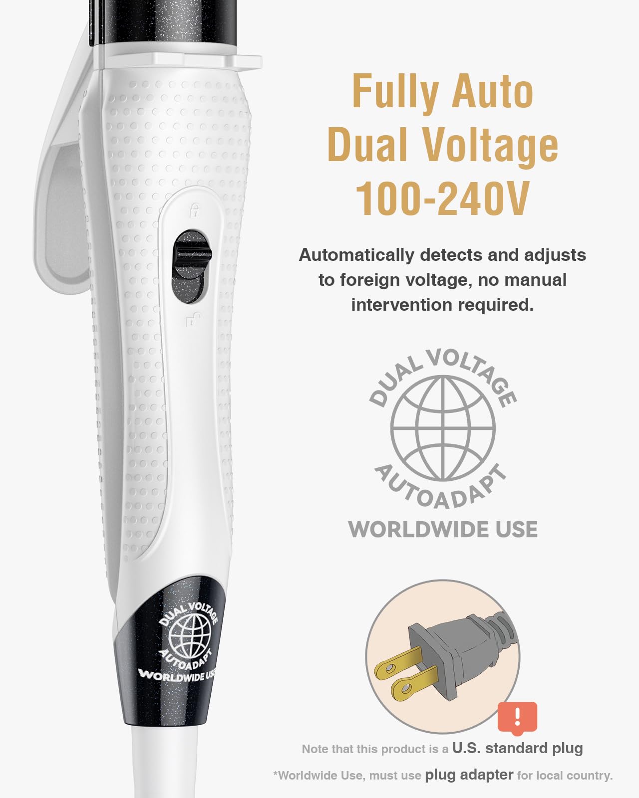 FURIDEN LITE Mini Dual Voltage 1-Inch Curling Iron and Straightener