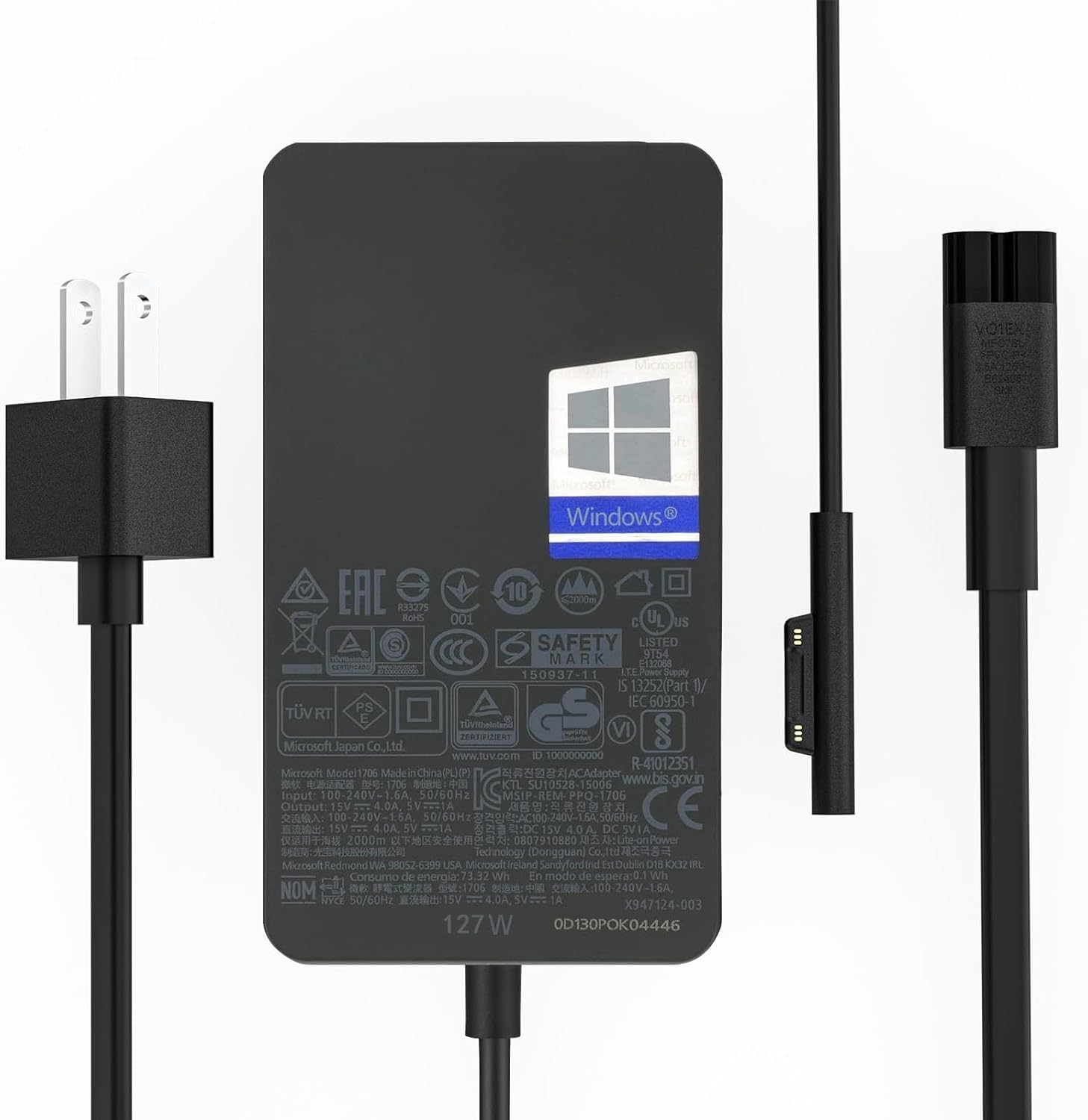Photo 1 of 127W Surface Charger,Microsoft Surface Charger for Surface Book 3/2/1, Surface Laptop Studio, Surface Pro 11/10/9/8/7+/7/6/5/4/3, Surface Laptop 7/6/5/4/3/2/1, Surface Go, Work for 102W 65W 44W 36W