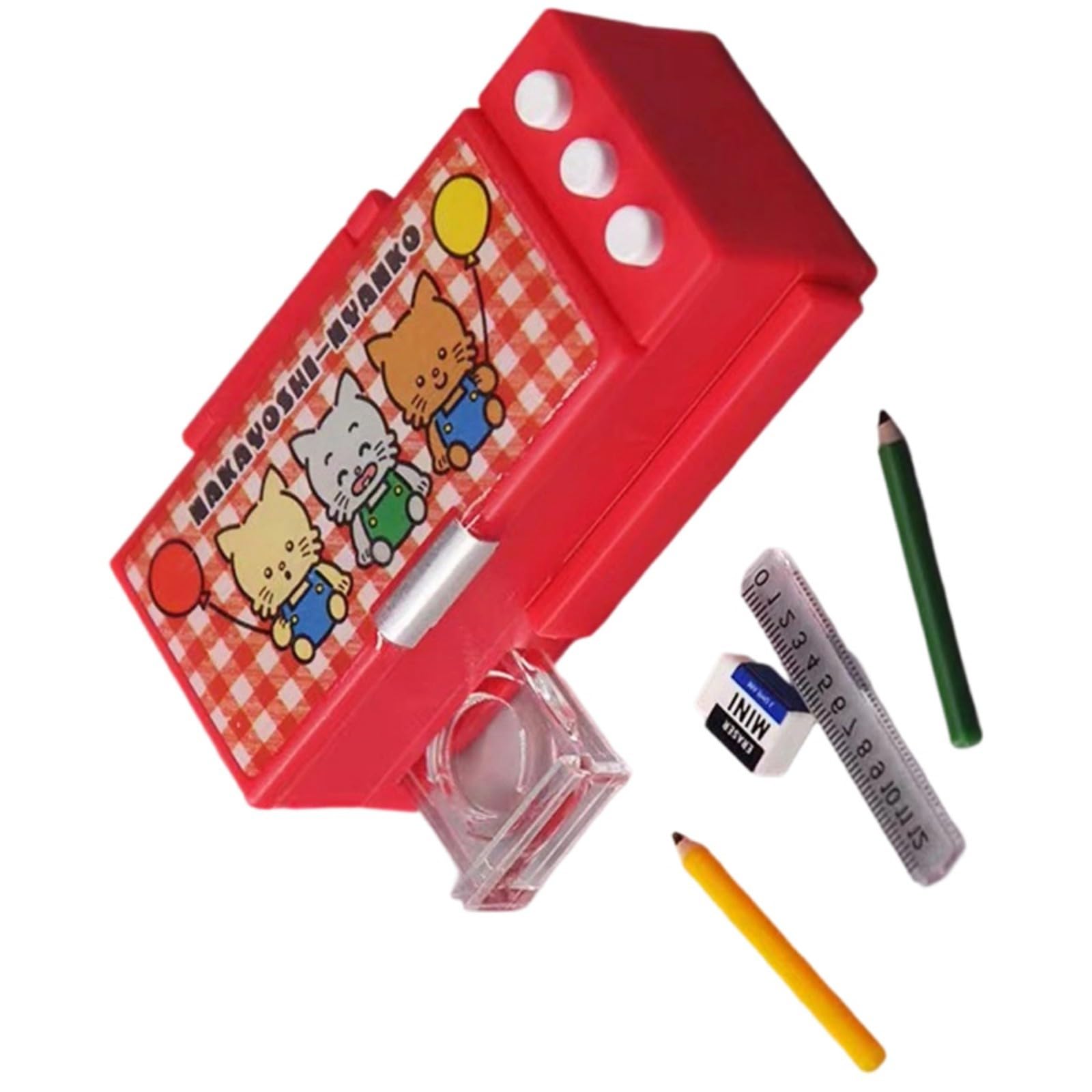 Kahdgss Red Miniature Multifunctional Pencil Case With Storage Compartments For School Offices And Home Use Strong Materials Miniature Pencil Container Pen Box