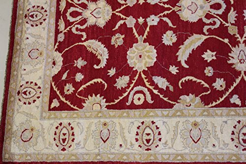 6'6 X 10'0 Double Knot Ziegler Chobi Design Area Rug With Wool Pile - | A 6X10 Large Rug | An Authentic Hand Knotted Chobi Ziegler Rug Made With Vegetable Dyes #TOP3