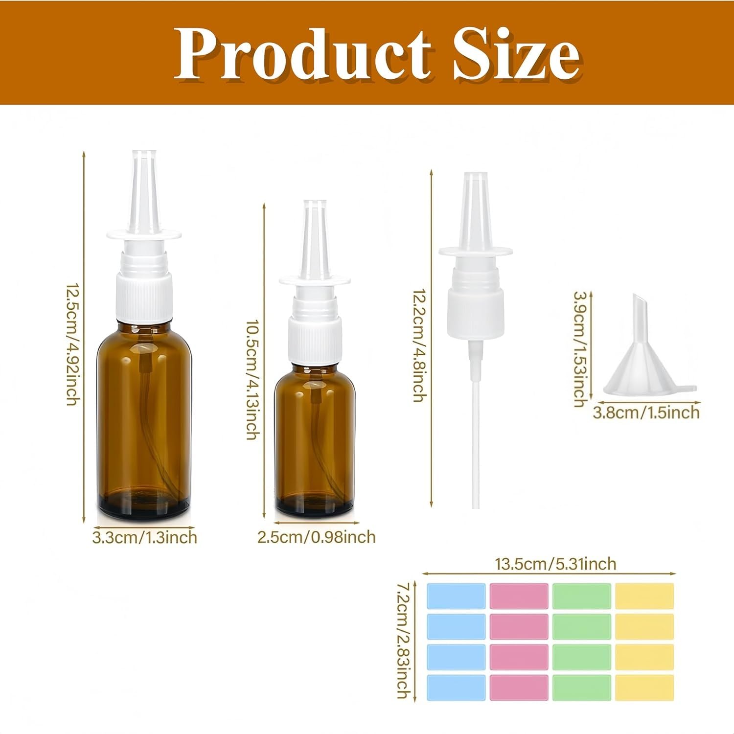 6 pustych butelek z rozpylaczem do nosa, 30 ml, 4 sztuki i 10 ml, 2 szklane butelki z rozpylaczem do nosa, do wielokrotnego napełniania, rozpylacz z dyszami, puste etykiety, lejek do perfum, olejków