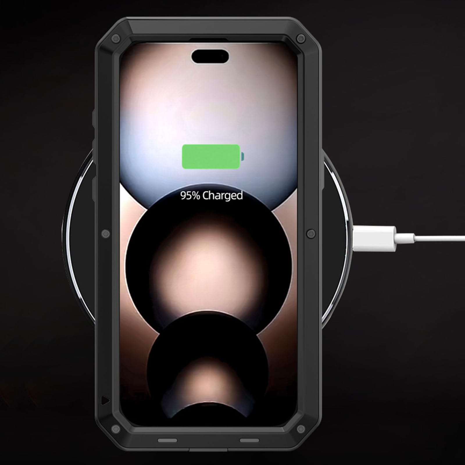 Metall Hülle für iPhone 17 Pro Max/17 Pro/17 Air/17, Militärisch Schwerlast Ganzkörper Schutzhülle Aluminiumlegierung Stoßfeste Handyhülle,Silber,17 ProMax