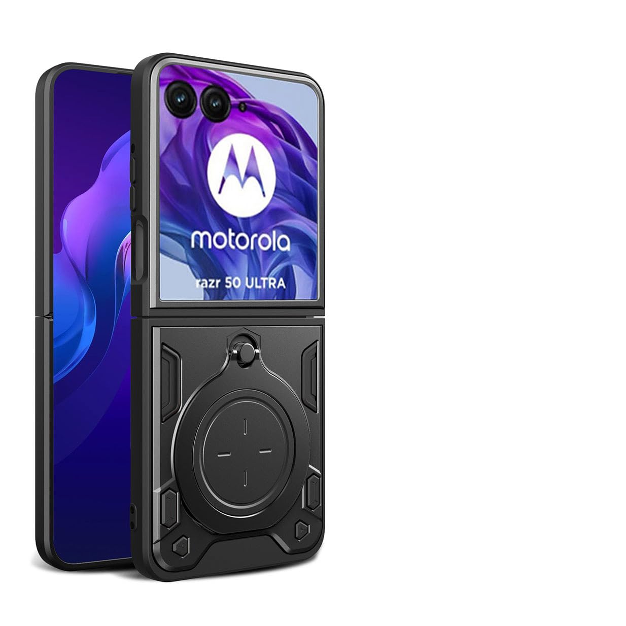 Lustree Back Cover Anti-Drop Case with 360° Metal Bracket and Sliding Camera Cover Case for Motorola Razr 50 Ultra - Black (B0DGQF6SYN) Amazon Price History, Amazon Price Tracker