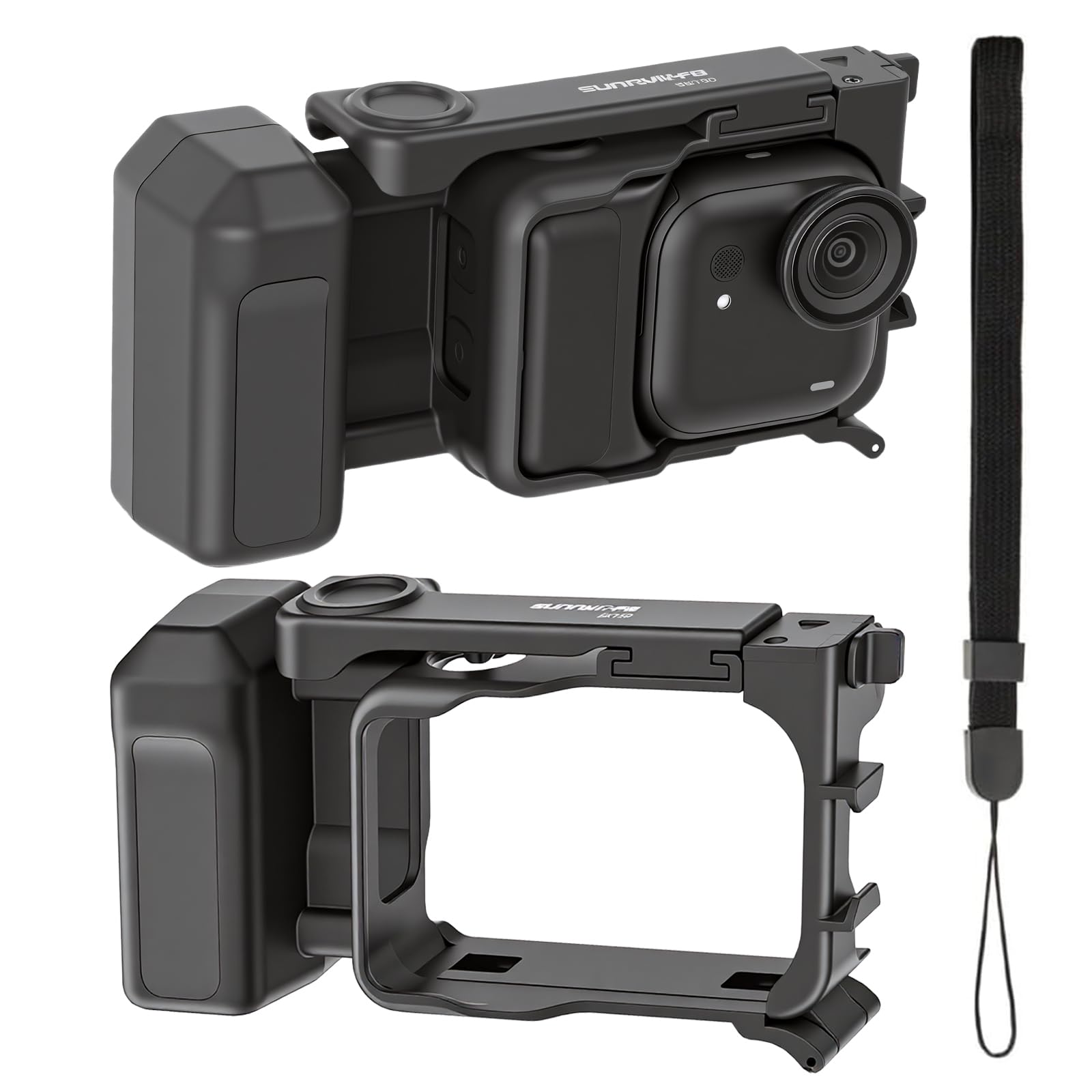 Street Photography Handle for Insta360 GO Ultra, Quick-Release One-Piece Protective Frame, Stable Tabletop Stand, Includes Wrist Strap,Accessories for Insta360 GO Ultra (Black)