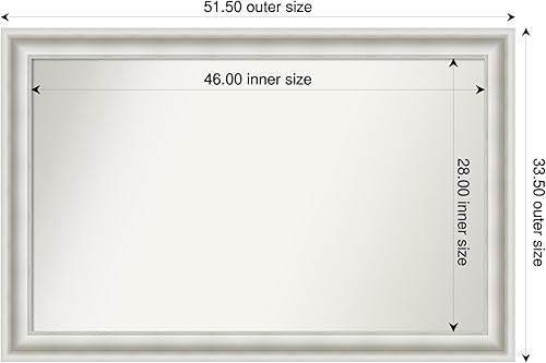 Miniatura 3 de Amanti Art Espejo de baño blanco para sobre el fregadero, 34 x 52 pulgadas, espejo rectangular blanco de sala de tocador, marco de madera