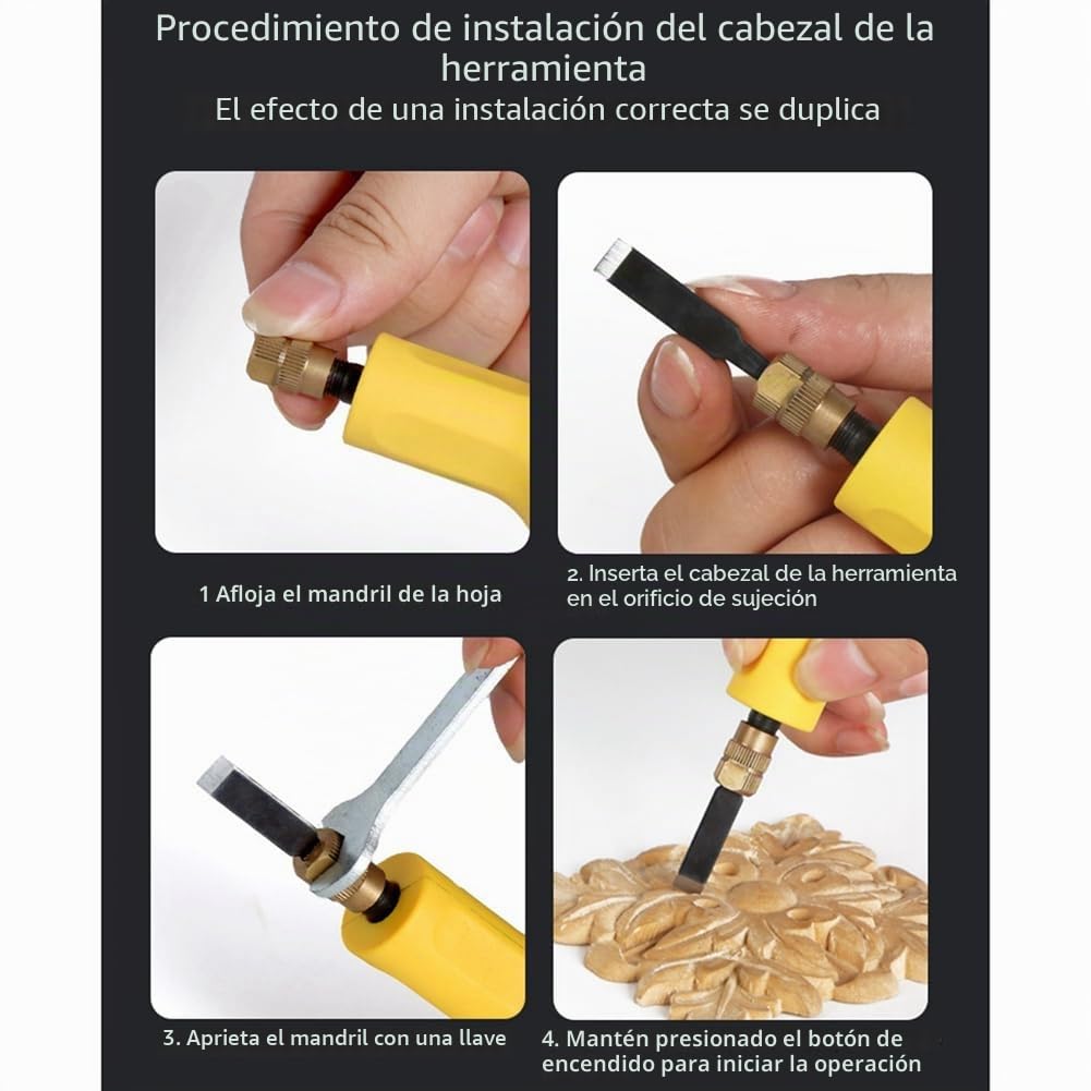 GOSIA - Juego de cuchillos de corte eléctrico (40 W, carpintería de muebles, cuchillo de corte de raíces, herramienta de escultura, carpintero, cincel para madera