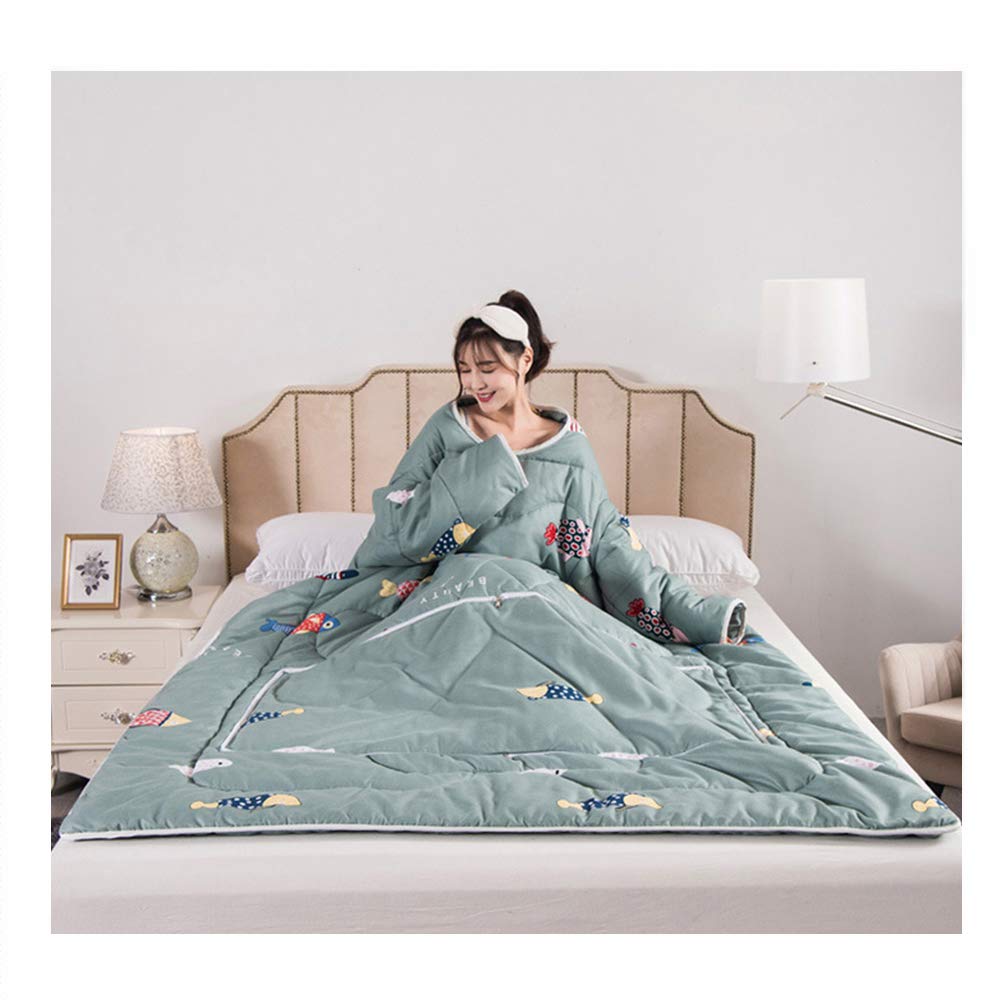 schlafsack fürs büro HOXMOMA Tragbare Lazy Quilt, tragbare Decke mit Ärmeln, verdickter Warmer für Erwachsene/Kinder, winddichter Umhang für das zu Hause, Frame Size:M 40cm Gut und günstig? Platzangst Historical High Price : 219