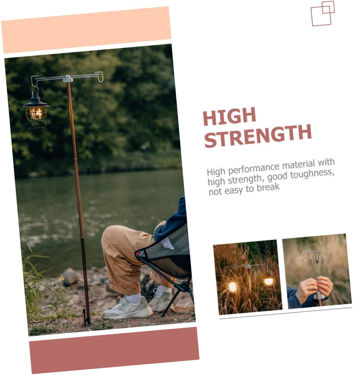 Outdoor Camping Lantern Pole Stand Rechargeable Led Light Bracket Aluminum Alloy Portable Foldable