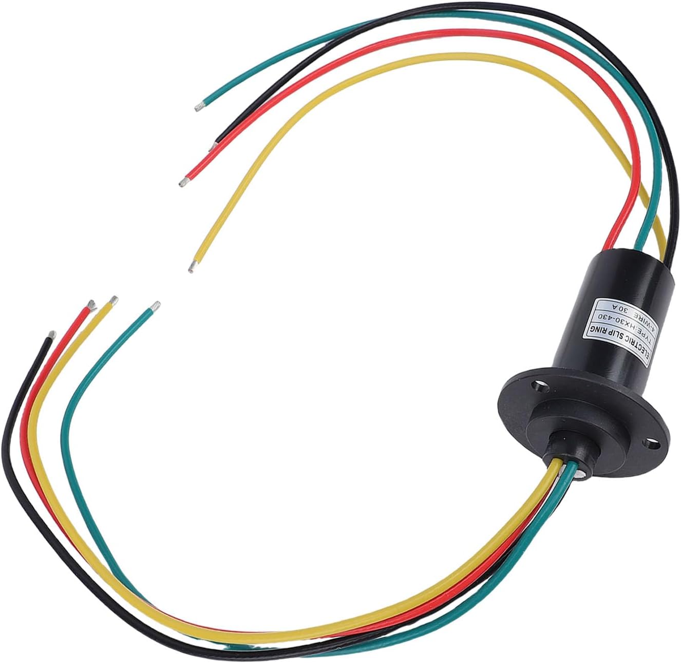 SEAFRONT 30A 4-Wire Electric Slip, Gold Contacts, 360° Rotation, Low Noise for Testing Equipment, CCTV Security Cameras, Robots