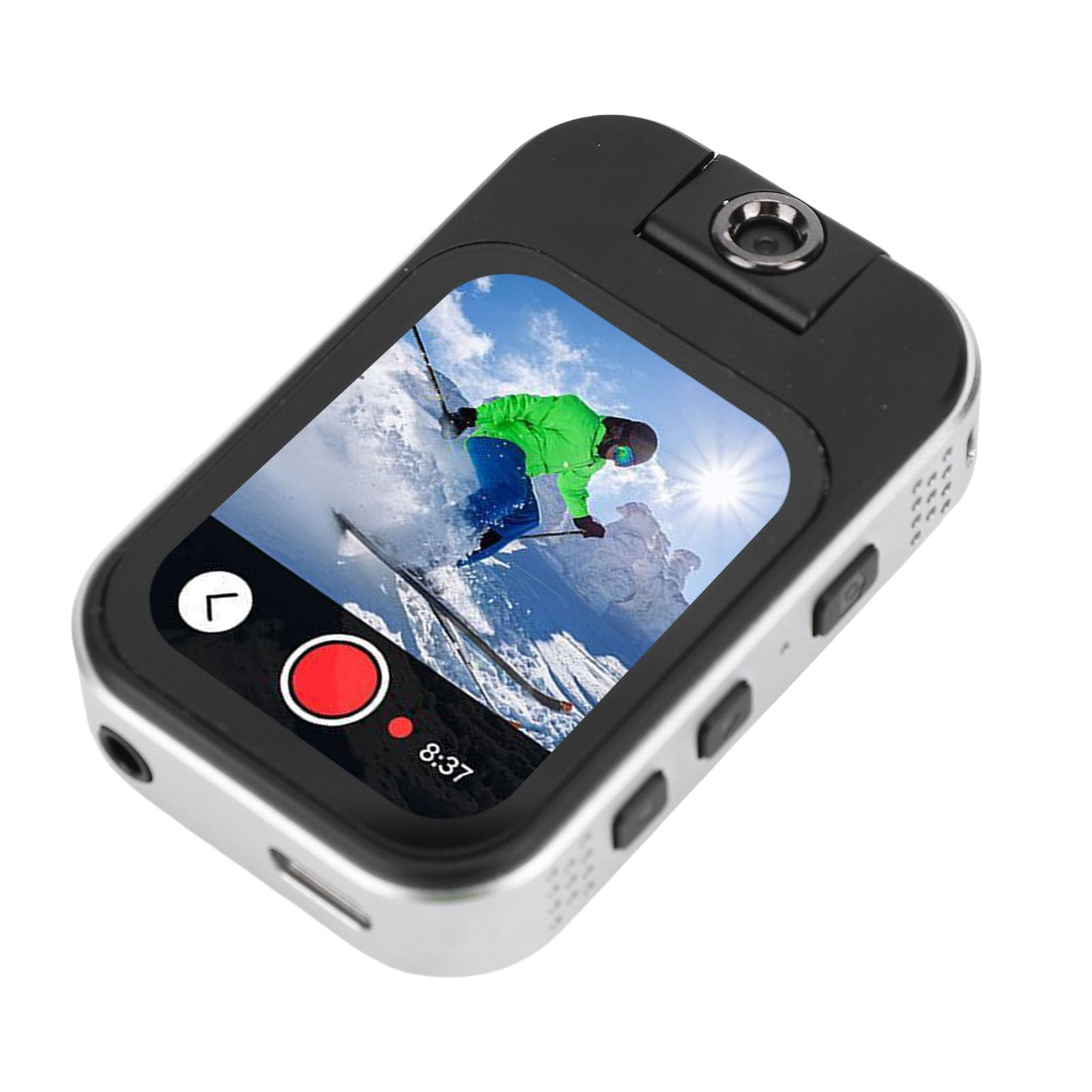 Cryfokt Lettore MP3 con Bluetooth, Obiettivo Ruotabile a 180° Fotocamera 720P Bluetooth 5.4 Touch Screen da 500 MAh, Lettore Musicale Portatile con Clip Sportiva per Corsa in Bicicletta