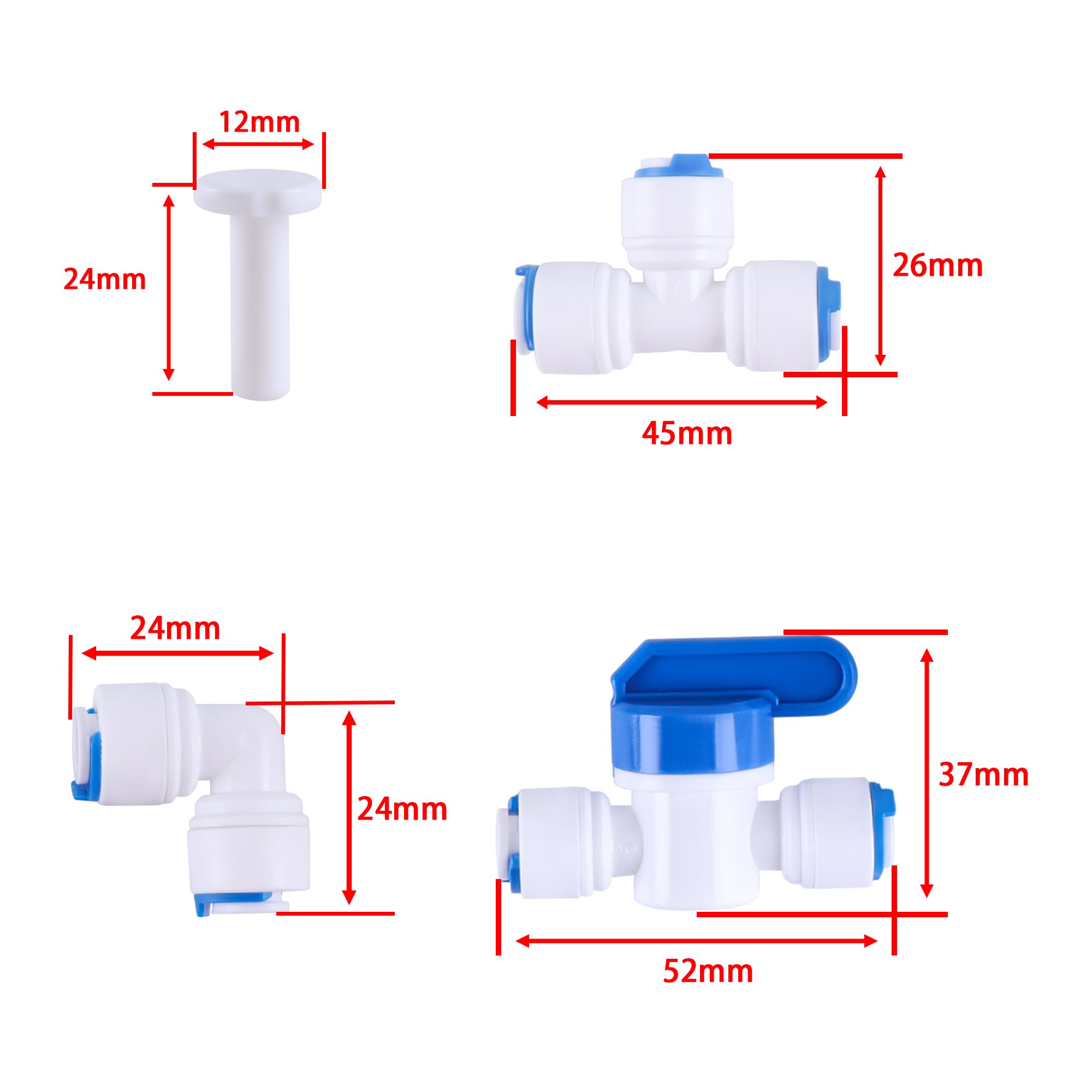 Buy 10 Pack Water Filter Float Ball Valve 1/4 Inch Adjustable Float Valve Plastic Water Tank