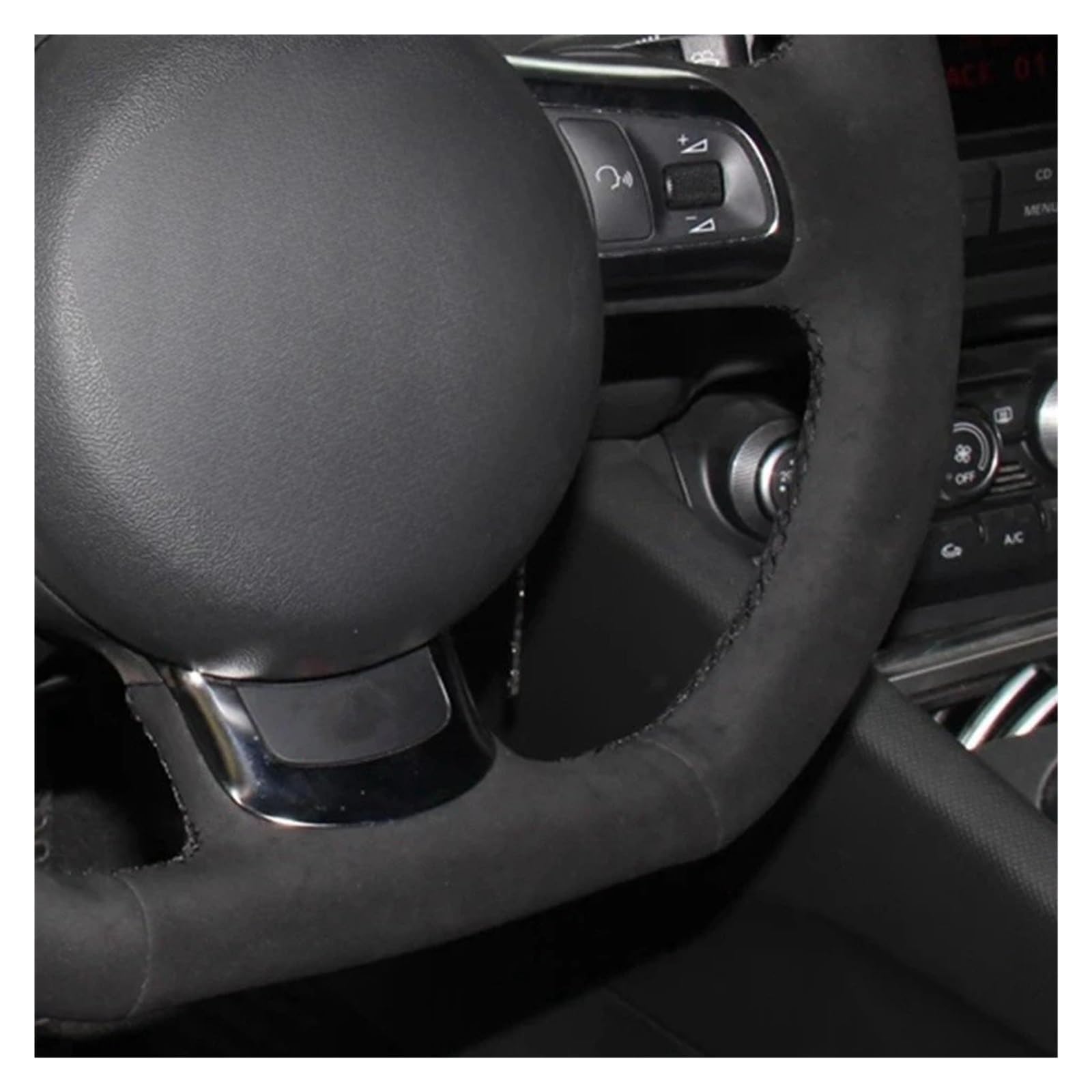 Lenkradschoner Für TT Für TTS (8J) 2006-2014 A3 S3 (8P) Für Sportback 2008-2012 R8 (42) Auto-Lenkradabdeckung DIY Rutschfestes schwarzes Wildleder Lenkrad Schutzhülle(Light Blue Thread)