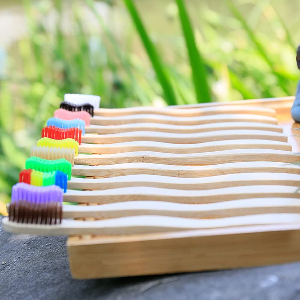 50 PCS Bambusowe szczoteczki do zębów z miękkim włosiem, Szczoteczki do zębów wolne od BPA, Ekologiczny zestaw naturalnych bambusowych szczoteczek do zębów, Biodegradowalne i kompostowalne