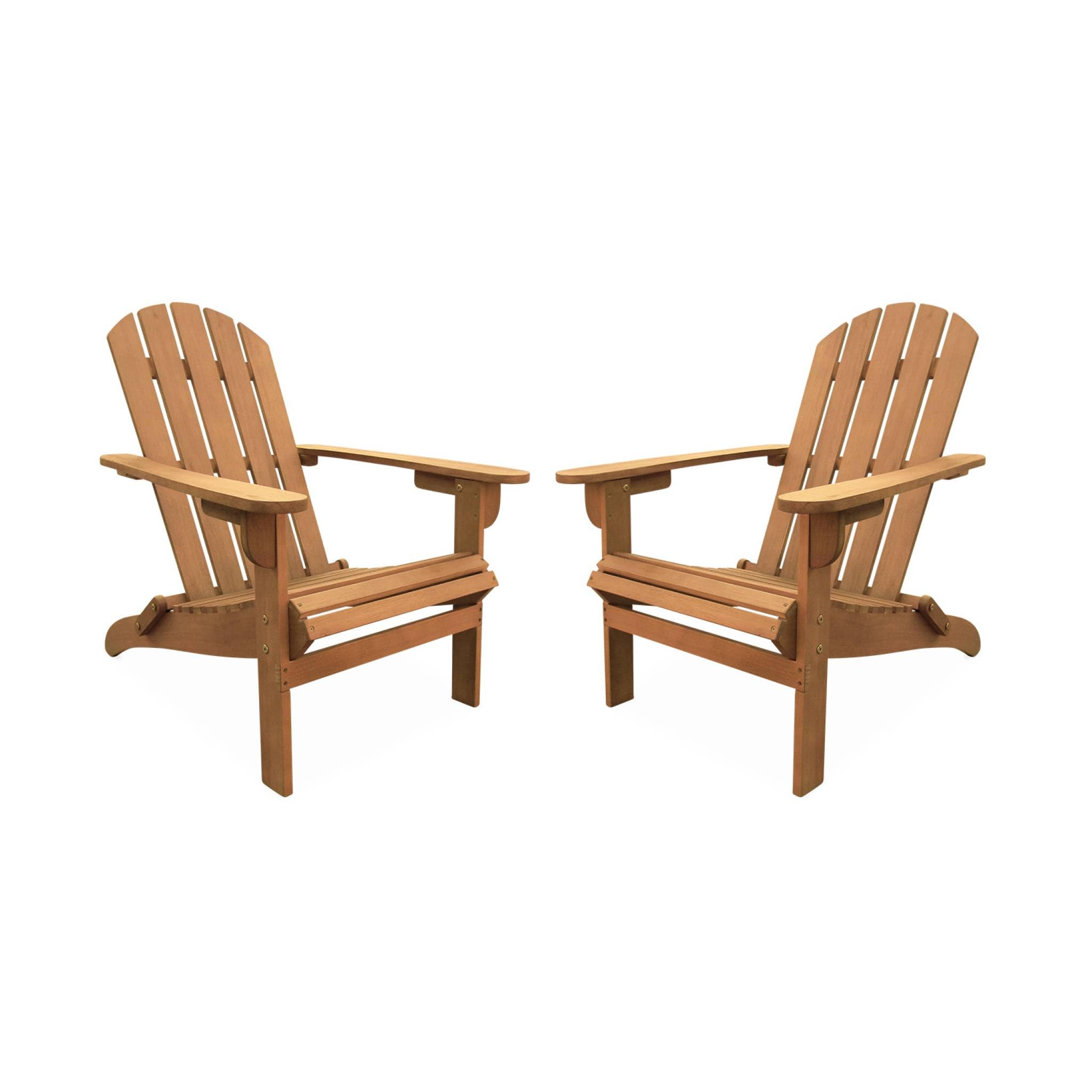 Alice's Garden - Lot de 2 fauteuils de Jardin en Bois - Adirondack Salamanca- Eucalyptus. chaises de terrasse rétro. sièges de Plage