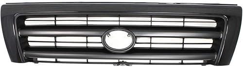 Evan Fischer Grille Assembly Compatible With 1997-2000 Toyota Tacoma Painted Black Shell and Insert Plastic Grille