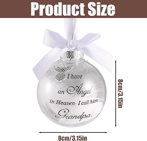 Miniatura 3 de Adornos conmemorativos de Navidad, bola de plumas transparentes, bola impresa al revés de 3.15 pulgadas, regalo de condolencia por pérdida de un ser