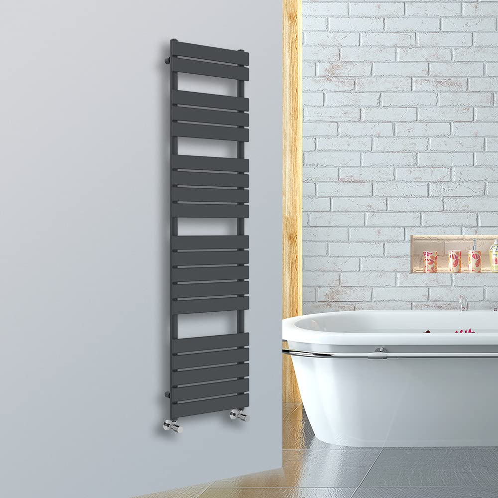 NRG 1800 x 450 mm Designer Flat Panel Heated Towel Rail Radiators Anthracite Bathroom Radiator