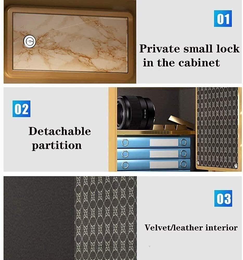 RLKHXBS Fireproof Waterproof Safe and Money Box, Safety Boxes for Cabinet Home Safes Combination Lock, Steel Mechanical Anti-Theft Device Key Password