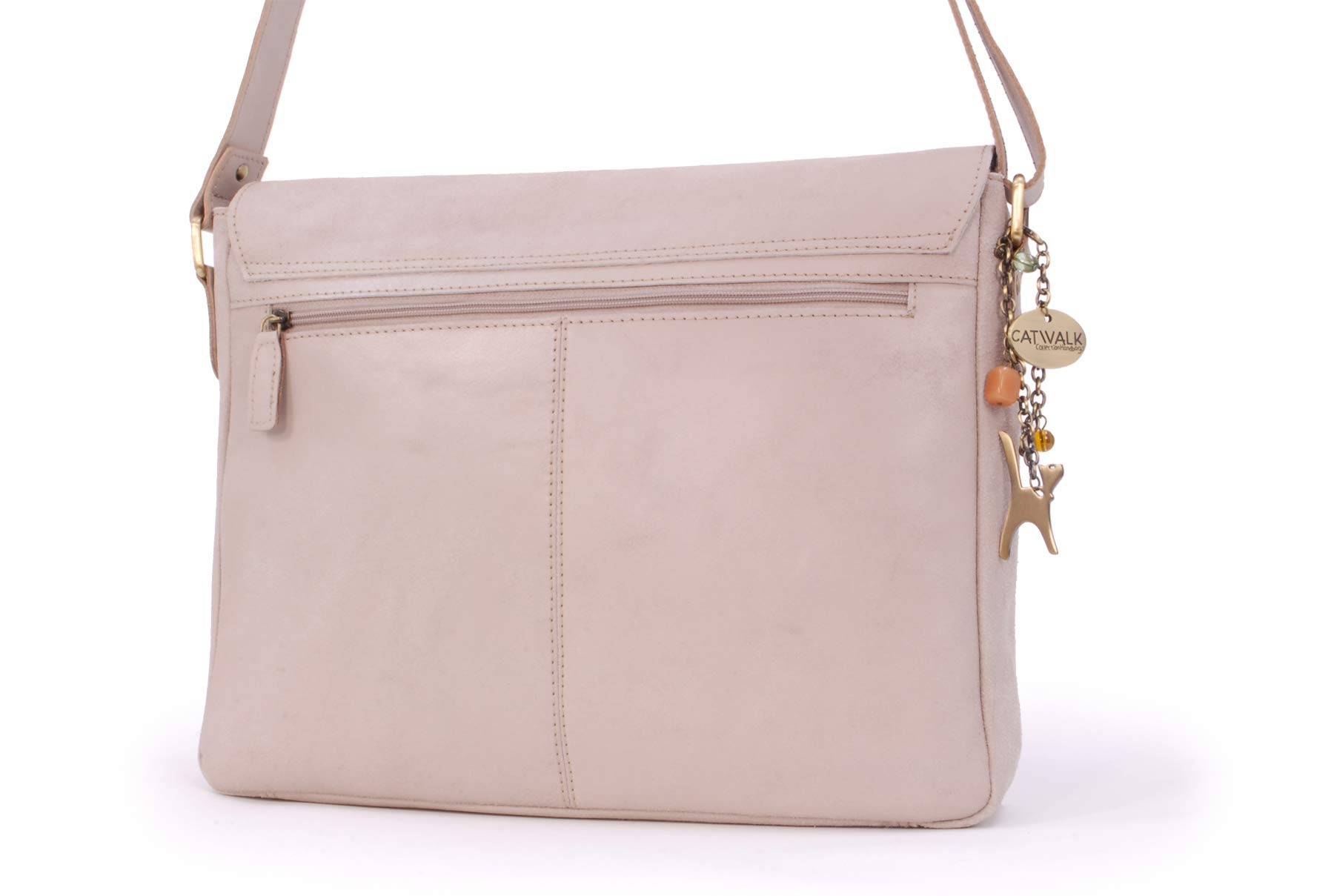 Catwalk Collection Handbags - Damska Duża Torba Listonoszka - Torebka na Laptopa 14-15 Cali i Notesy A4 - Postarzana Skóra - Sabine L