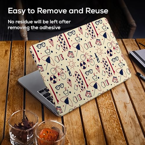 Image of Galaxsia Designer.Pattern Top+Wrist Pad Vinyl Laptop Skin /Sticker /Cover Upto 15.6 Inches Laptops Laminated-Removable-HD Quality Compatible for Hp-Dell-Sony-Lenovo-Asus etc.(15x10 Inches)